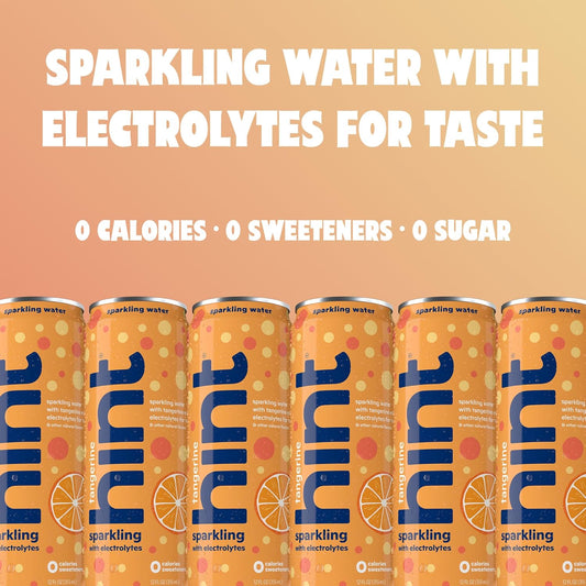 Hint Tangerine Sparkling Water With Electrolytes Added For Taste, Zero Sugar, Zero Calories, And Zero Sweeteners, 12 Fl Oz (Pack Of 12)