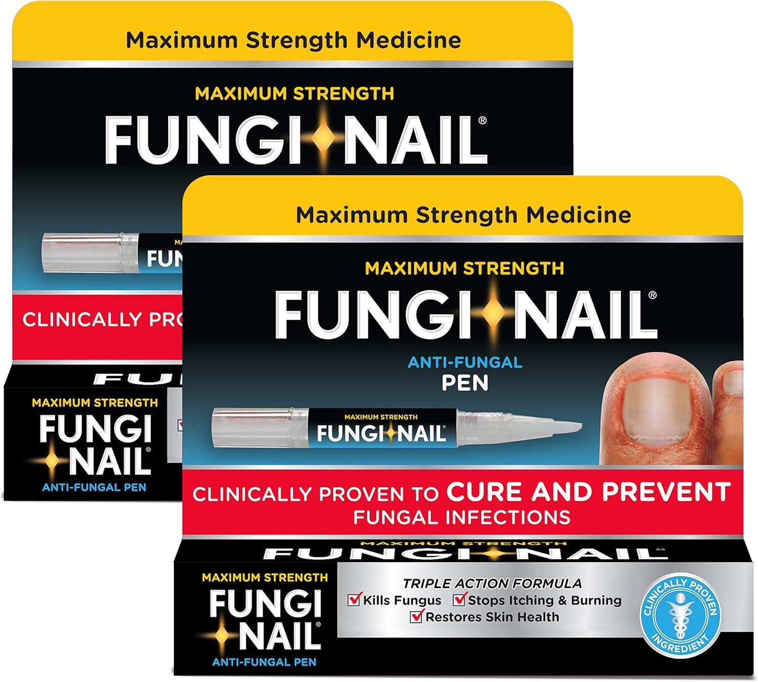 Fungi-Nail Pen Applicator Anti-Fungal Solution, Kills Fungus That Can Lead To Nail & Athlete’S Foot With Tolnaftate & Clinically Proven To Cure And Prevent Fungal Infections | 0.20 Fl Oz (Pack Of 2)