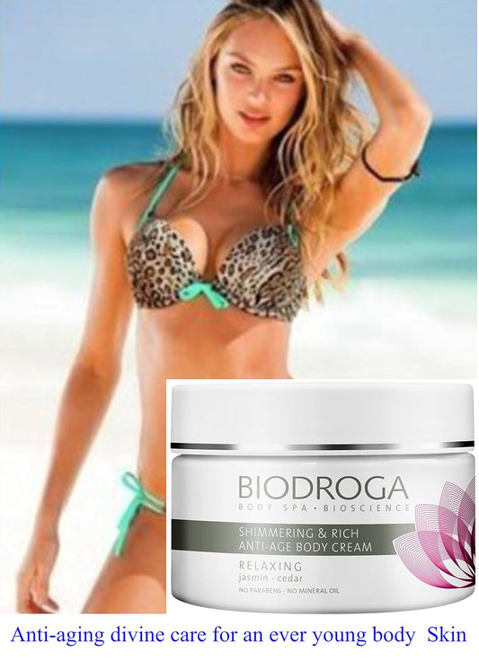 Biodroga Spa Relaxing Shimmering Rich Anti-Age Body Cream 200 Ml. A Divine Care For Dry And Demanding Skin. Protects The Skin Stem Cells And Improves Their Longevity