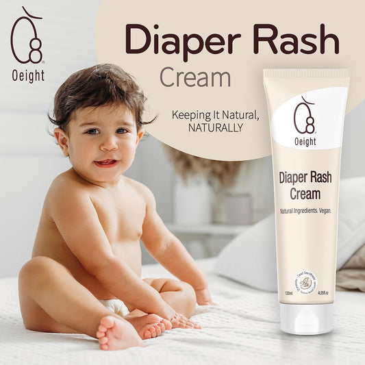 Oeight Diaper Rash Cream, 100% Natural Active Ingredients Enriched With Zinc, Calendula, Olive Oil, Castor Seed Oil And Pro-Vitamin B5. Helps Prevent Diaper Rash And Skin Irritation