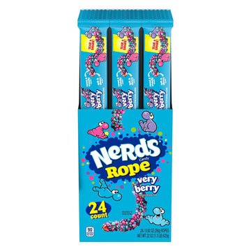 Nerds Rope Candy, Very Berry, 0.92 Ounce Ropes (Pack Of 24)