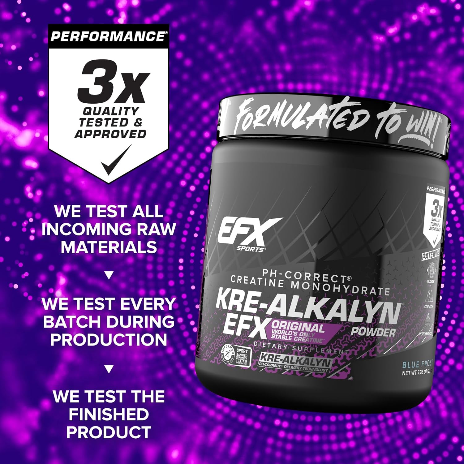 Efx Sports Kre-Alkalyn Efx Powder | Ph Correct Creatine Monohydrate Powder Supplement | Strength, Muscle Growth & Performance | 66 Servings (Unflavored)