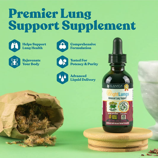 Bright Lungs - Lung Detox Support Supplement To Help Maintain Overall Lung & Respiratory Health - Grindelia, Lobelia, Licorice, Wild Cherry & More!