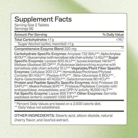 Amy Myers Md Digestive Enzymes Chewable – Complete Enzymes Support Leaky Gut, Acid Reflux, Gas, Bloating, Gluten Exposure – Amylase, Lipase, Lactase, Alkaline, Protease, Sucrase + More – 180 Tablets