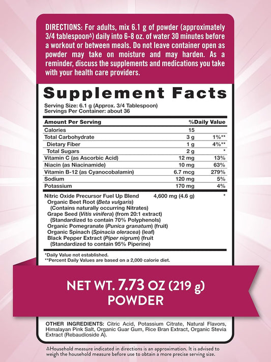 Nature'S Truth Beet Root Powder | 7.73 Oz | Nitric Oxide Supplement For Men And Women | Vegan, Non-Gmo & Gluten Free Pre-Workout | Mixed Berry Flavor