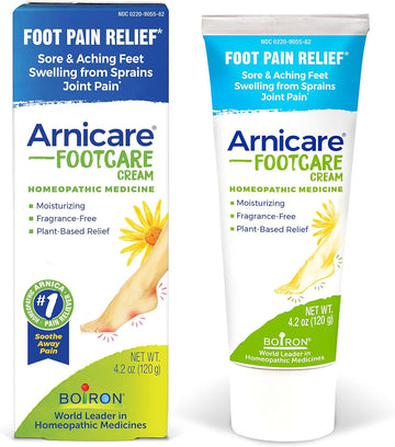 Boiron Arnicare Footcare Cream For Foot Pain Relief From Aches, Soreness, Joint Pain, And Swelling From Sprains - 4.2 Oz