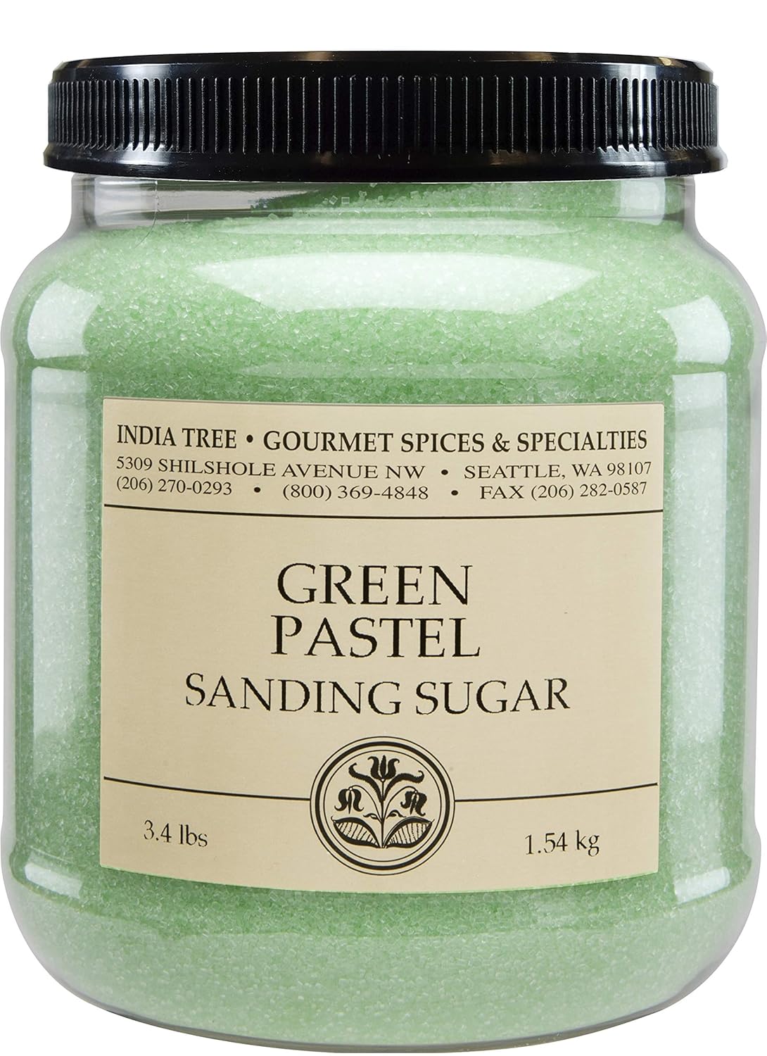 India Tree Green Pastel Sanding Sugar, 3.4 Lb