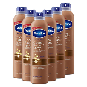 Vaseline Intensive Care Spray Moisturizer For Dry Skin Cocoa Radiant Made With 100% Pure Cocoa Butter 6.5Oz (Pack Of 6)