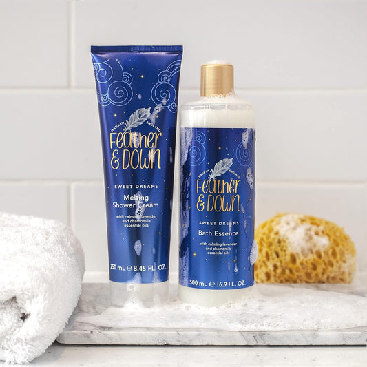 Feather & Down Sweet Dream Melting Shower Cream (250Ml) - With Calming Lavender & Chamomile Essential Oils. Cruelty Free. Vegan Friendly. Natural Extracts. (Pack Of 2)