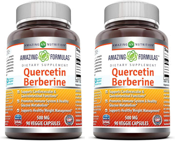 Amazing Formulas Quercetin Berberine - 250mg Berberine and 250mg (Pack of 2)