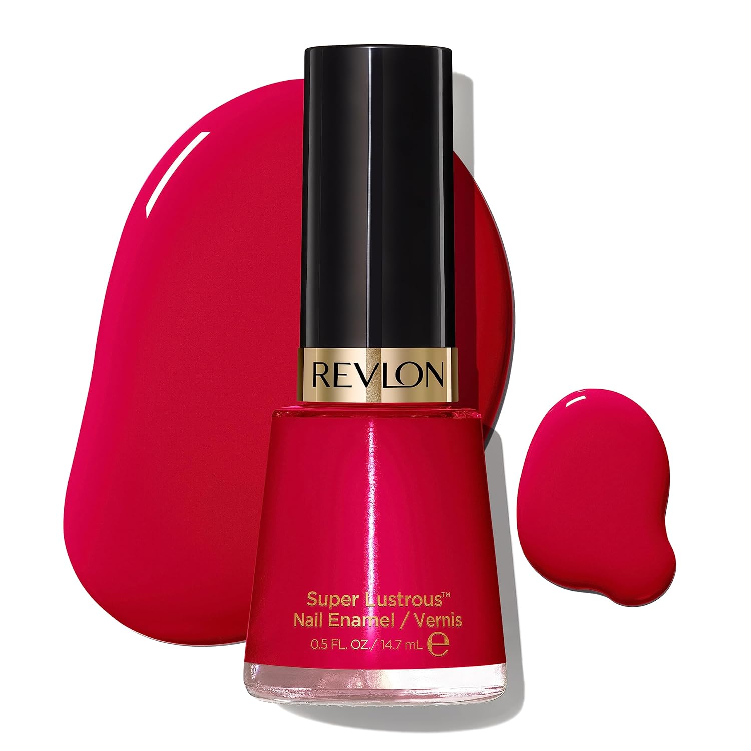 Revlon Nail Polish, Super Lustrous Nail Enamel Polish, Chip Resistant & Longwear Formula, High Shine Finish, 680 Revlon Red, 0.5 Fl Oz