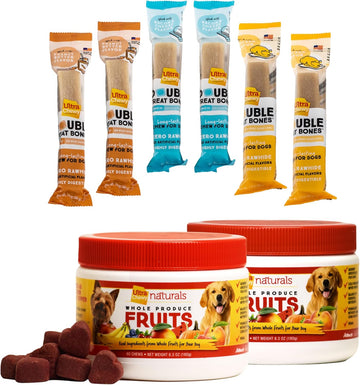 Ultra Chewy Double Treat Favorites (6 Pack) And Wholesome Fruit-Infused Vegan Treats (2 Pack) Bundle