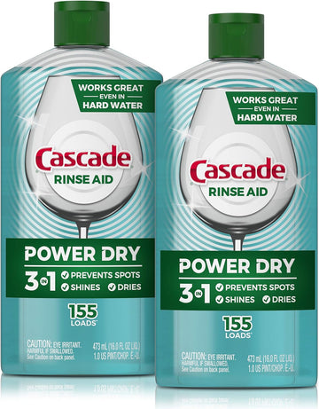 Cascade Power Dry Dishwasher Rinse Aid, 16 Fl Oz (2 Pack)