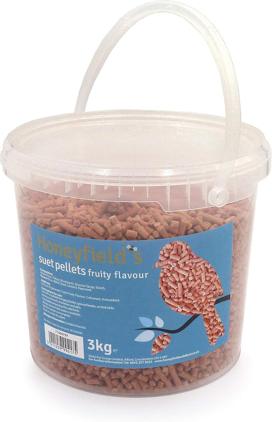 Marriage's Honeyfields Suet Pellet with Fruity Flavour 3kg Tub for Wild birds :Garden