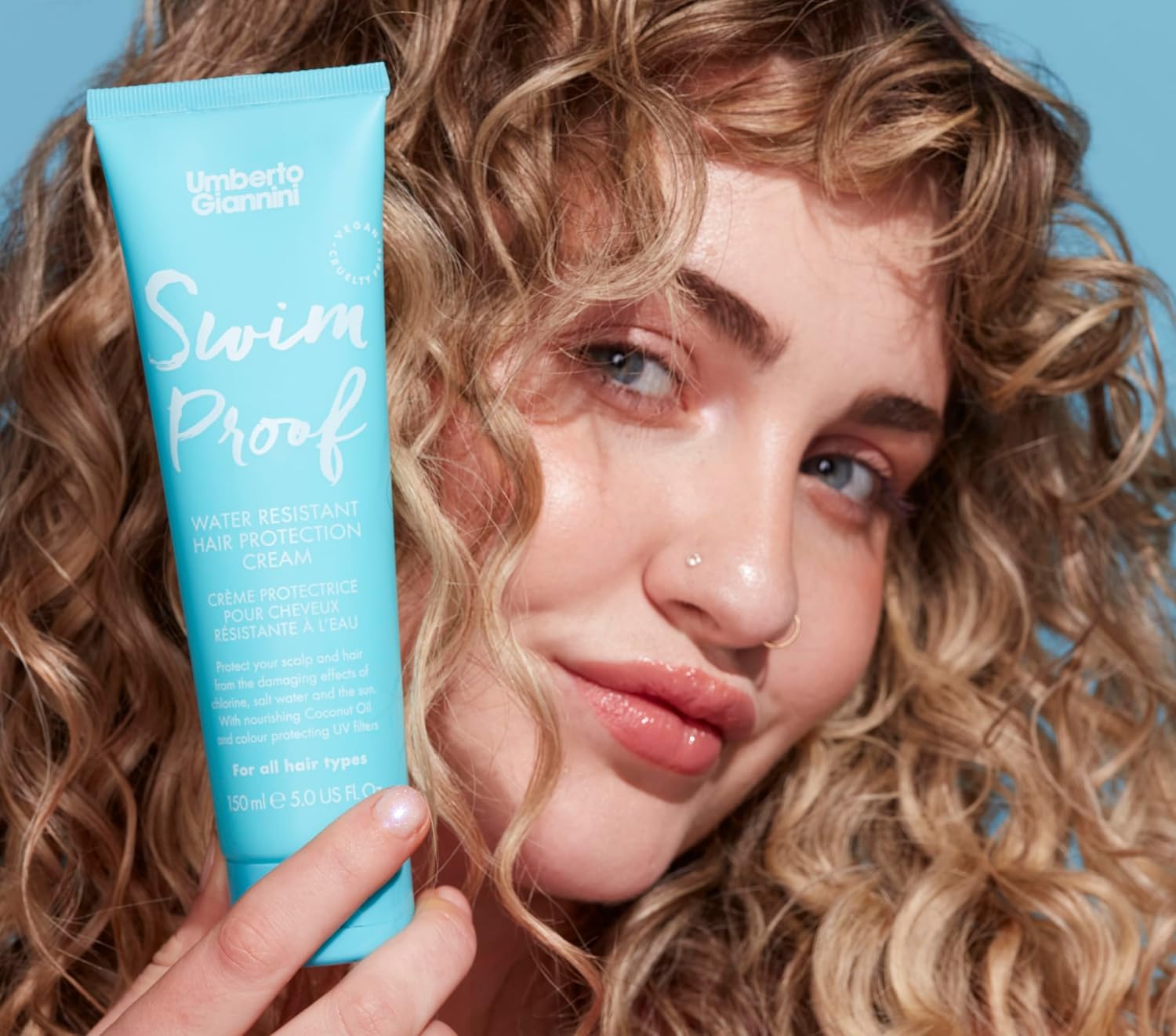 Umberto Giannini Swim Proof Hair Protecting Cream 150ml - Leave in Hair Cream with UV Protection - Prevents Damage from Sun, Sea & Chlorine. Infused with Coconut & Olive Oil. Vegan & Cruelty Free. : Amazon.co.uk: Beauty