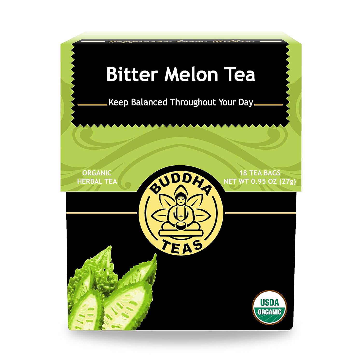 Organic Bitter Melon - Kosher, Caffeine-Free, Gmo-Free - 18 Bleach-Free Tea Bags