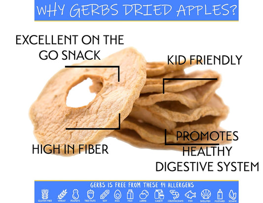 Gerbs Dried New England Apple Slices – 4 LBS. - No Sugar Added, Unsulfured & Preservative Free - Top 14 Allergy Free & Non GMO - Grown in USA
