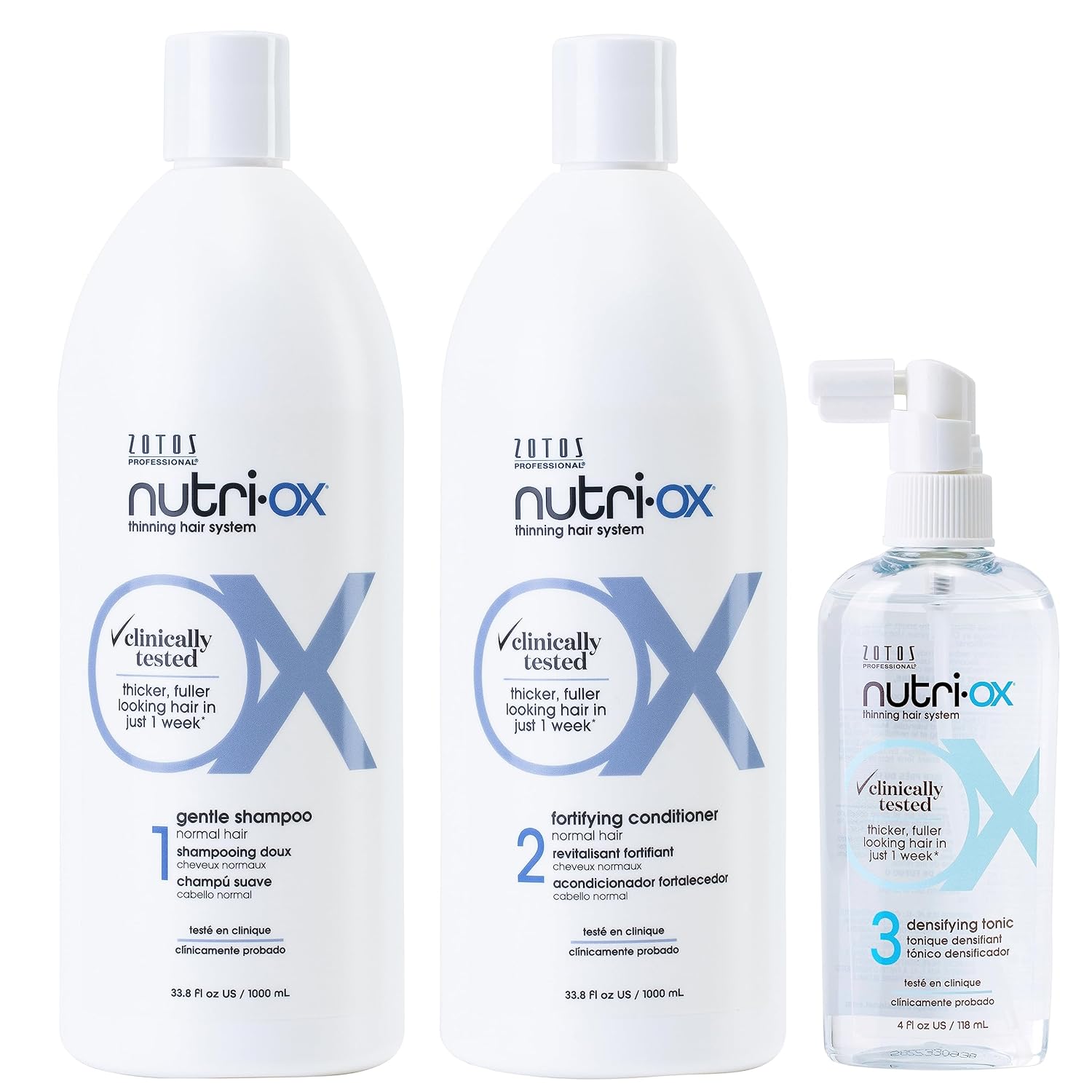 NUTRI-OX Gentle Shampoo Normal for Thinning Hair | Thicker, Fuller-Looking Hair | Clinically & Dermatologically Tested | Peppermint | Color-Safe