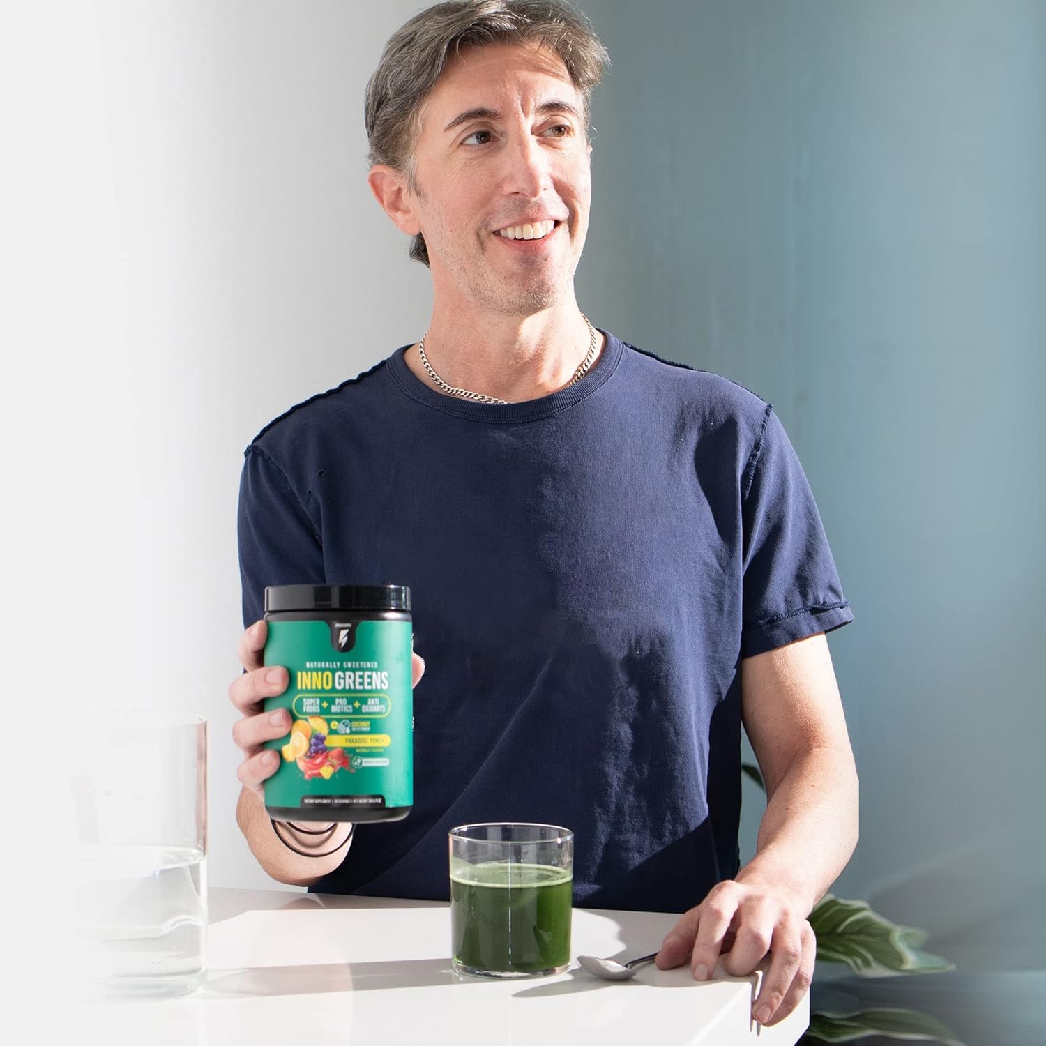 Inno Greens | 28+ Organic Greens & Superfoods | Advanced Prebiotics + Probiotics | Super Antioxidant + Hydration | Spirulina, Chlorella, Ashwagandha | Natural, Non-GMO | 30 Servings (Paradise Punch) : Health & Household