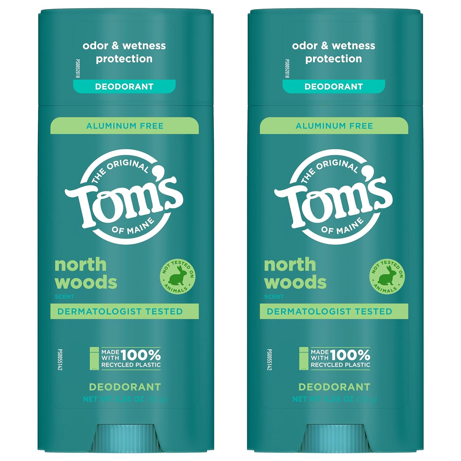 Tom’s of Maine North Woods Natural Deodorant for Men and Women, Aluminum Free, 3.25 oz, 2-Pack