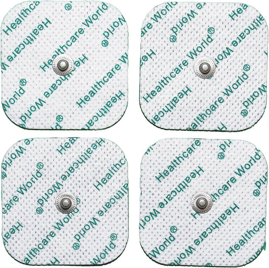 Tens Electrode Pads 5X5Cm Self-Adhesive Electrodes With 3.5Mm Stud Connection (32 Pcs) Compatible With Beurer, Sanitas, Kinetik, Boots Tens Machines