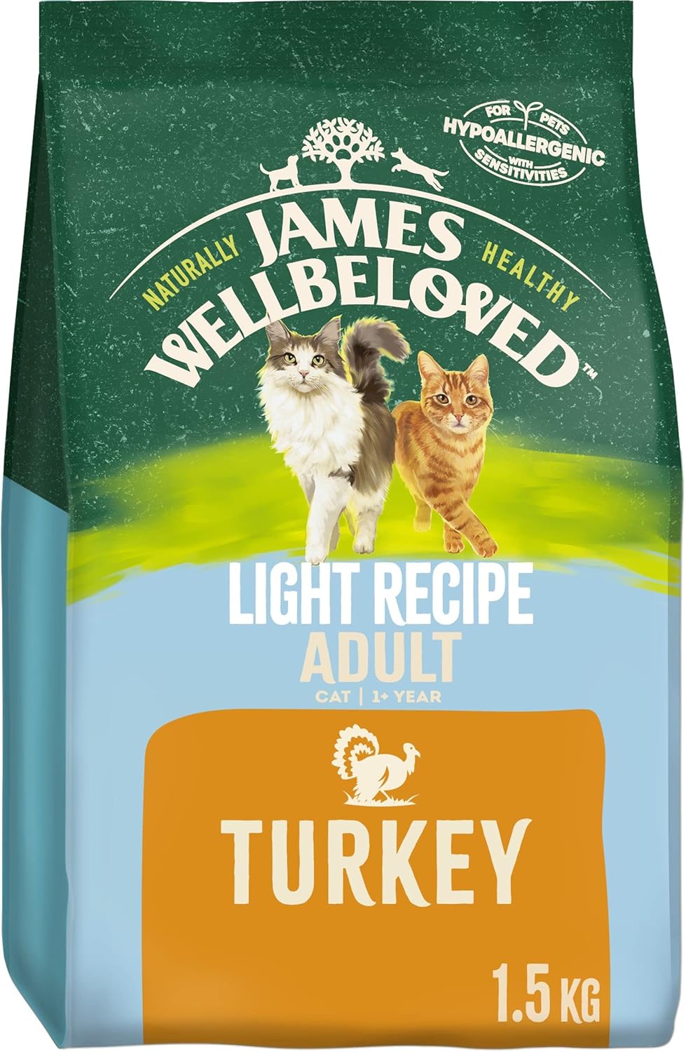 James Wellbeloved Adult Light Turkey 1.5 kg Bag, Hypoallergenic Dry Cat Food?401845