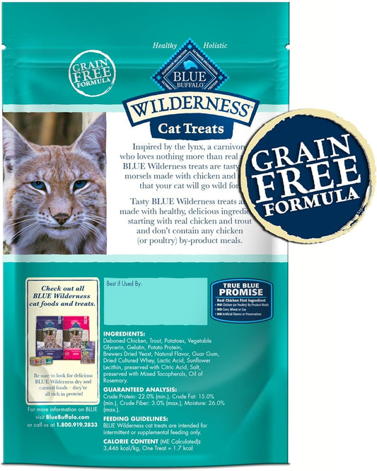 Blue Buffalo Wilderness Soft Cat Treats, Made With Natural Ingredients, Chicken & Trout Recipe, 2-Oz. Bag