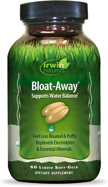 Irwin Naturals Bloat-Away - Water Balance Support - Replenish Electrolytes & Essential Minerals - 60 Liquid Soft-Gels