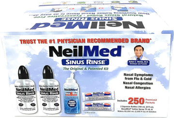 Neilmed Sinus Rinse - 2X8Fl Oz Bottles Nasamist Saline Spray 75Ml - 250 Packets