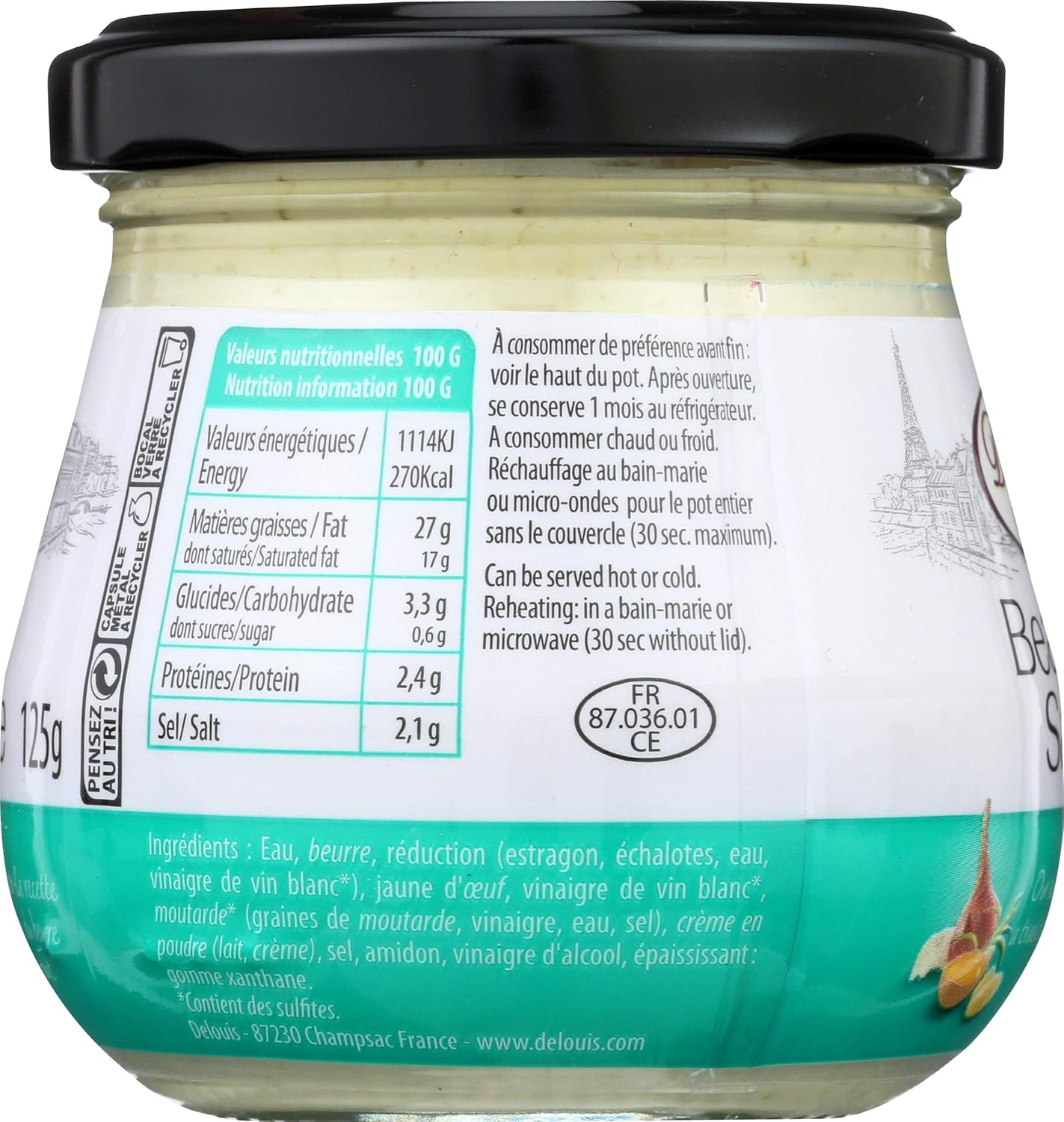 Delouis Bearnaise Sauce, 4.4 Oz : Grocery & Gourmet Food