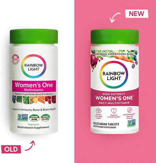 Rainbow Light Multivitamin For Women, Vitamin C, D & Zinc, Probiotics, Women’S One Multivitamin Provides High Potency Immune Support, Non-Gmo, Vegetarian, 90 Tablets