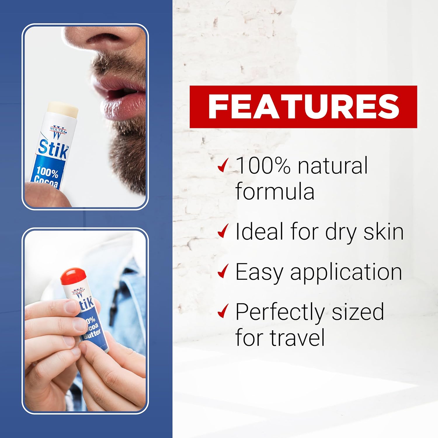 Clubman Woltra 100% Cocoa Butter Stik, 1 Oz : Body Butters : Beauty & Personal Care