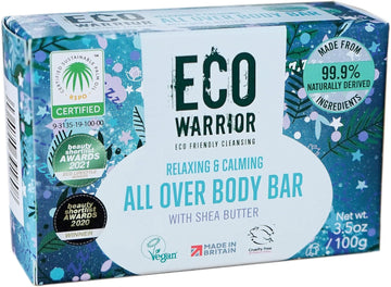 Eco Warrior All Over Body Soap Bar - Vegan, Cruelty Free, No Sls Or Parabens, Deeply Nourishing Shea Butter, Body And Hand Soap Bar, Little Soap Company, 100 G