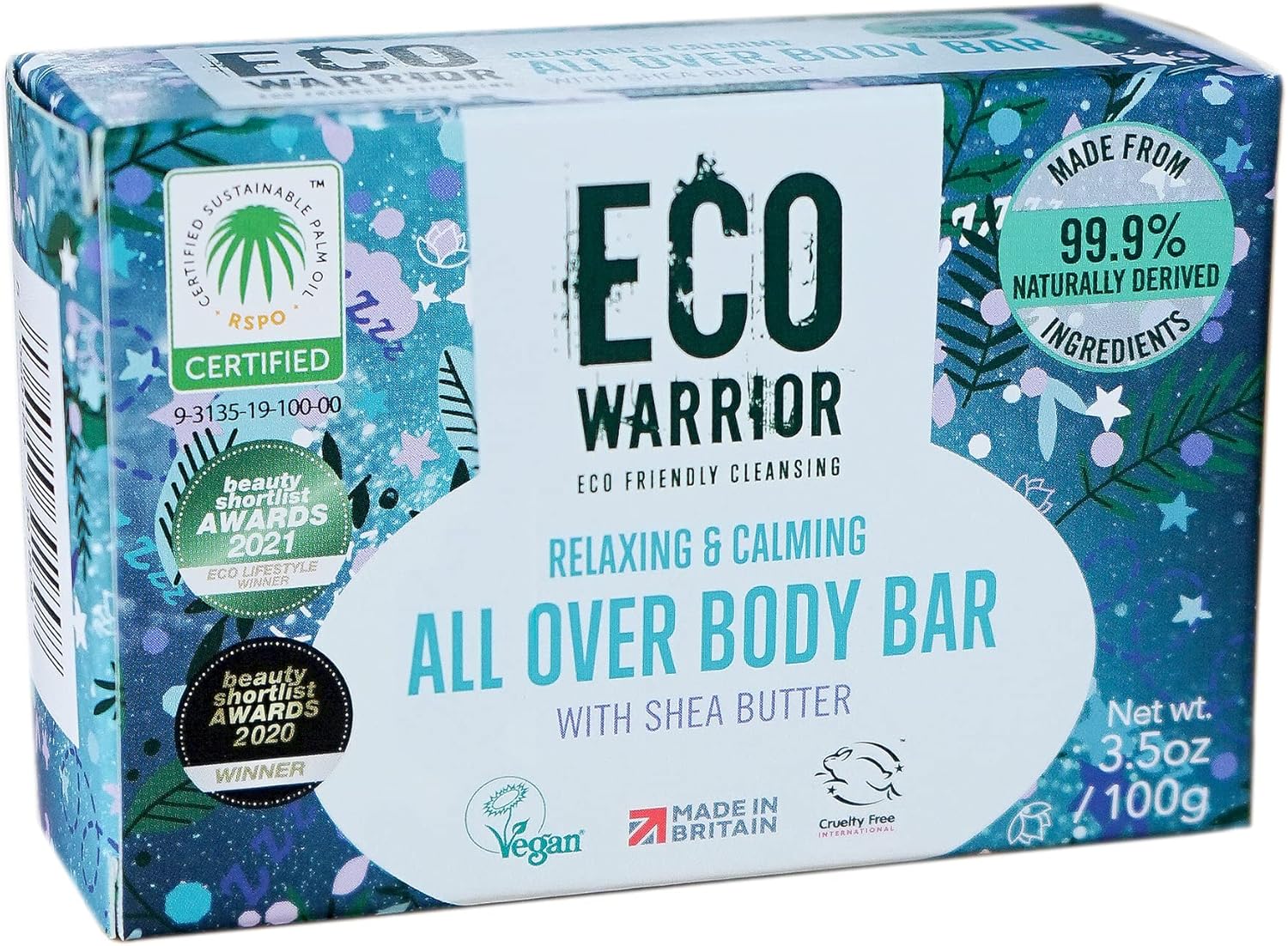 Eco Warrior All Over Body Soap Bar - Vegan, Cruelty Free, No Sls Or Parabens, Deeply Nourishing Shea Butter, Body And Hand Soap Bar, Little Soap Company, 100 G (Pack Of 2)