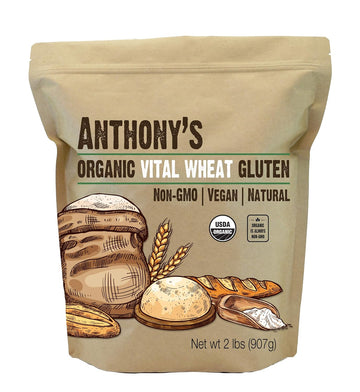 Anthony'S Organic Vital Wheat Gluten, 2 Lb, High In Protein, Vegan, Non Gmo, Keto Friendly, Low Carb