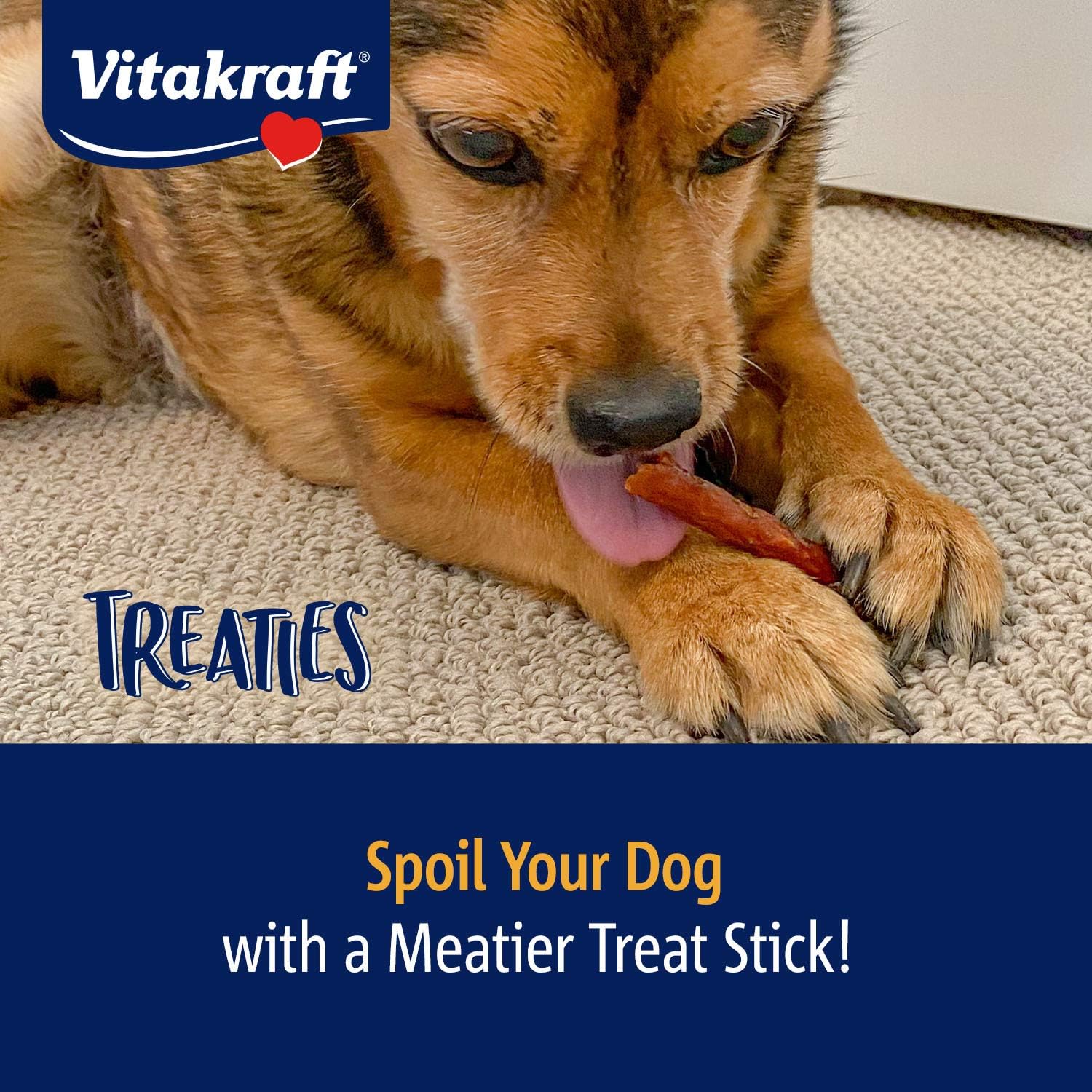 Vitakraft Treaties Dog Chew Sticks - Treats Made with 90% Chicken - Soft Dog Jerky Treats - Dog Chews No Rawhide, 16-Sticks : Pet Supplies