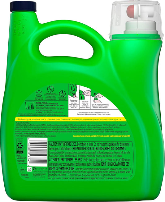 Gain + Aroma Boost Laundry Detergent Liquid Soap, Hawaiian Aloha Scent, 107 Loads, 154 Fl Oz, He Compatible