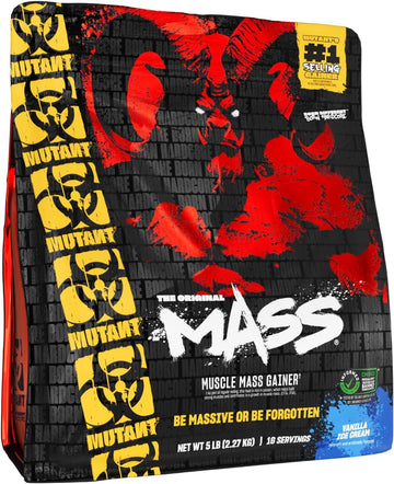 Mutant Mass Extreme Gainer – Whey Protein Powder – Build Muscle Size And Strength – High Density Clean Calories (Cookies And Cream, 12 Lbs)