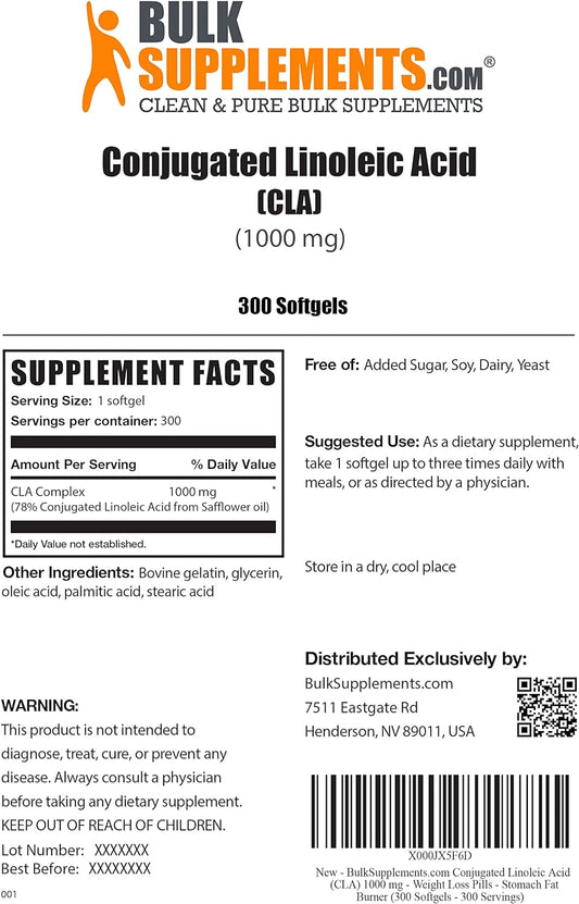 BULKSUPPLEMENTS.COM Conjugated Linoleic Acid Softgels - CLA Supplement