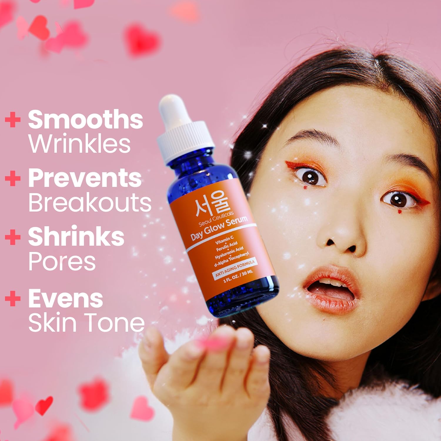 Seoulceuticals Korean Skin Care 20% Vitamin C Hyaluronic Acid Serum + Ce Ferulic Acid - Potent Anti Aging, Anti Wrinkle Korean Beauty 1Oz : Beauty & Personal Care