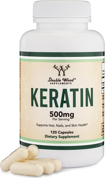 Keratin Hair Growth Vitamin (500Mg Per Serving, 120 Pills) Keratin Hair Treatment For Men And Women (Vital Protein For Hair, Skin, And Nails) Vitaminas Para El Cabello, Vegan Safe By Double Wood