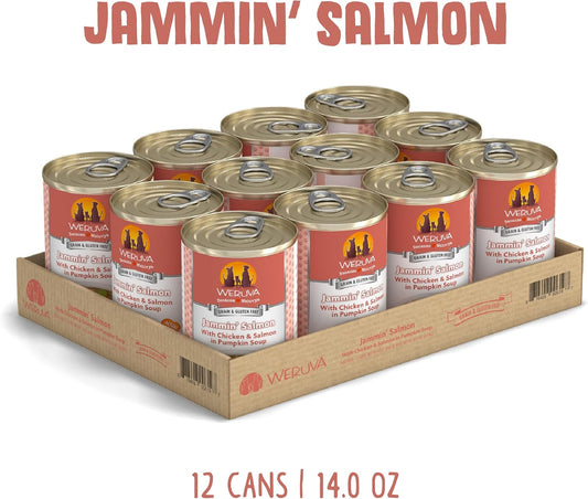 Weruva Classic Dog Food, Jammin' Salmon With Chicken & Salmon In Gravy, 14Oz Can (Pack Of 12), Red (Jammin’ Salmon)