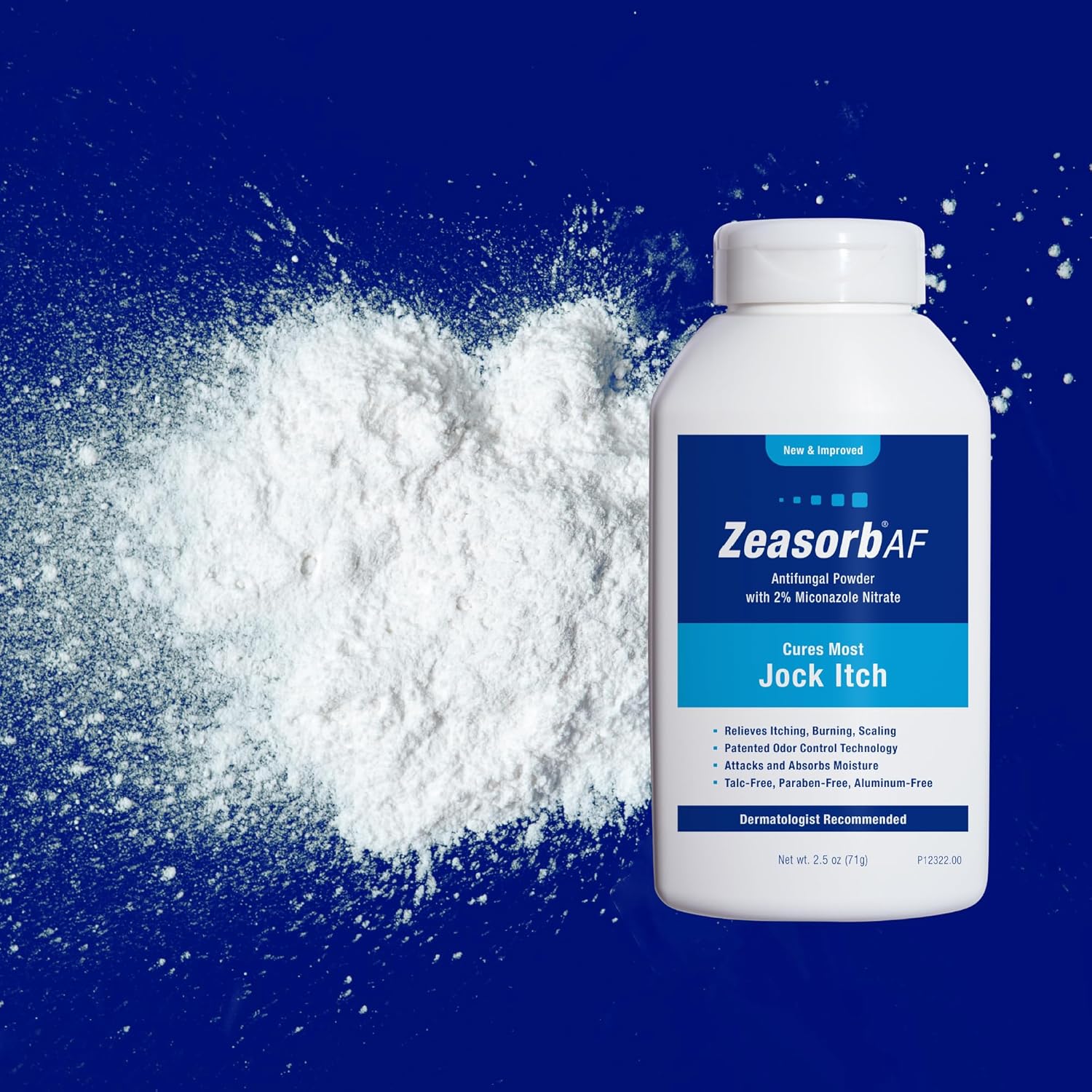Zeasorb Af Jock Itch Powder, Super Absorbent, Scaling, & Burning Relief, 2.5 Oz : Health & Household
