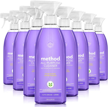 Method All-Purpose Cleaner Spray, French Lavender, Plant-Based And Biodegradable Formula Perfect For Most Counters, Tiles And More, 28 Fl Oz, (Pack Of 8)