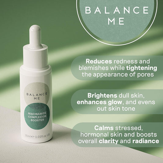 Balance Me Niacinamide Complexion Booster, Vegan, Purifies And Clears The Skin, Perfect For Sensitive Skin, Made In Uk – 30Ml