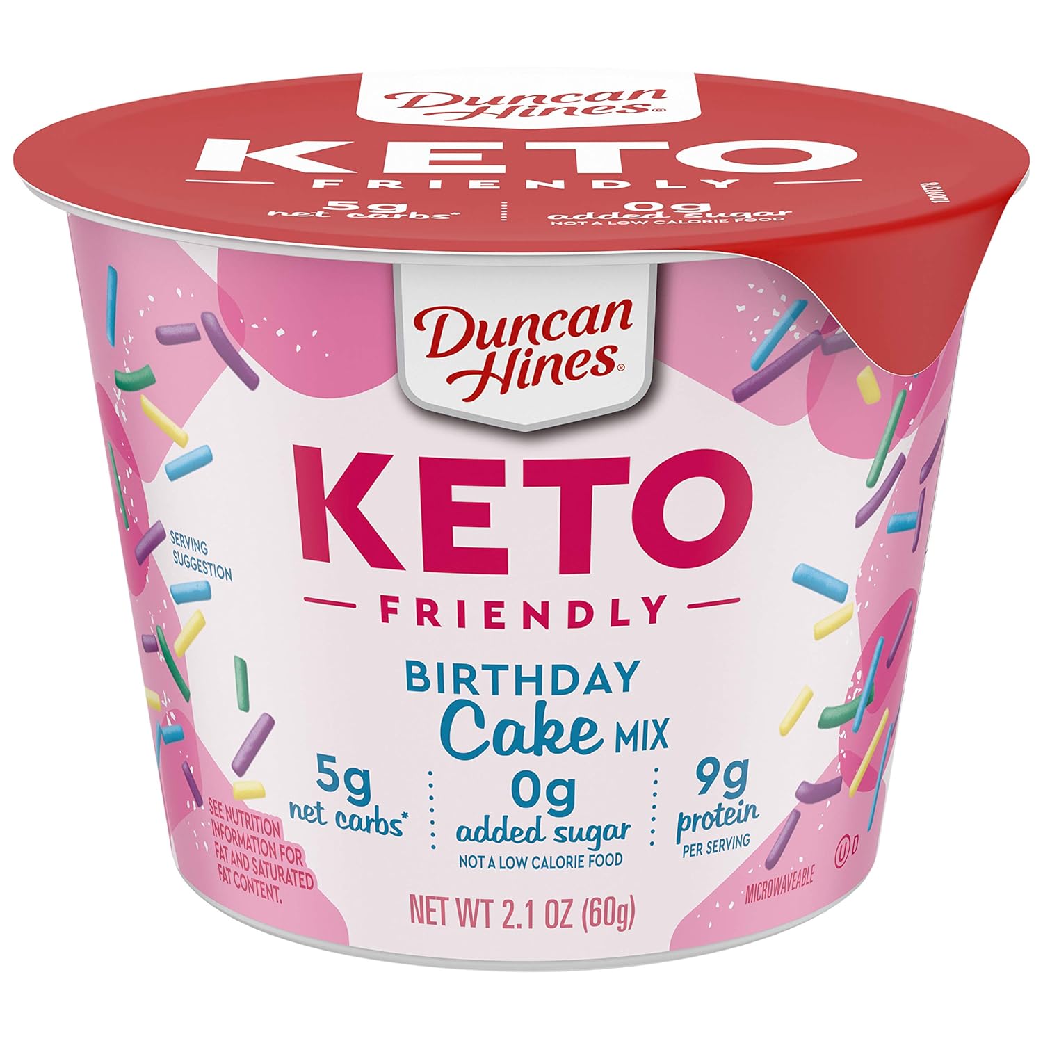 Duncan Hines Keto Friendly Birthday Cake Mix, 25.2 Ounce (Pack of 12)