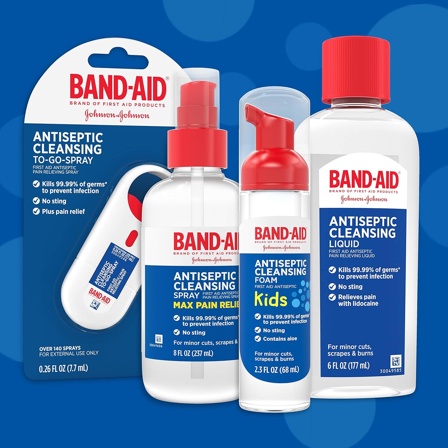Band-Aid Brand Antiseptic Cleansing Spray, First Aid Antiseptic Spray Relieves Pain & Kill Germs, With Benzalkonium Cl Wound Antiseptic & Pramoxine Hcl Topical Analgesic, 2 X 8 Fl. Oz : Health & Household