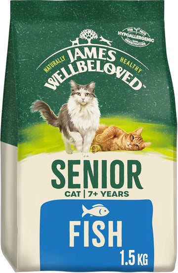 James Wellbeloved Senior Fish 1.5 kg Bag, Hypoallergenic Dry Cat Food?03JW17