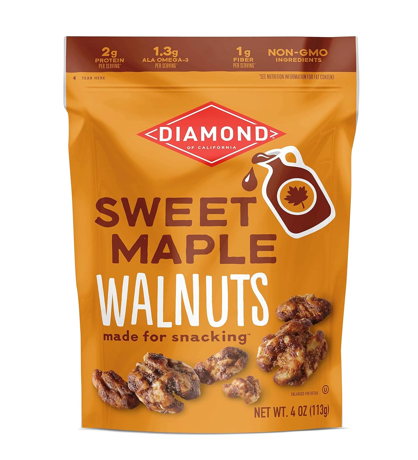 Diamond Of California Sweet Maple Snack Walnut 4 Oz - 1Unit