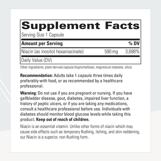 Integrative Therapeutics - Flush-Free Niacin - Inositol Hexaniacinate - 60 Capsules